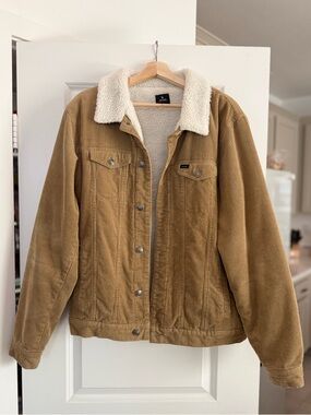 Rip Curl Tan Corduroy Sherpa-Lined Jacket